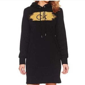 Calvin Klein Black Long Hoodie /Dress